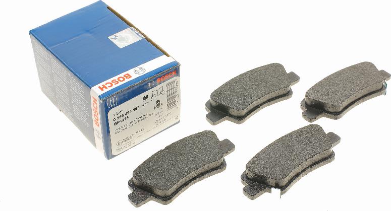 BOSCH 0 986 494 557 - Stabdžių trinkelių rinkinys, diskinis stabdys fastparts.lt