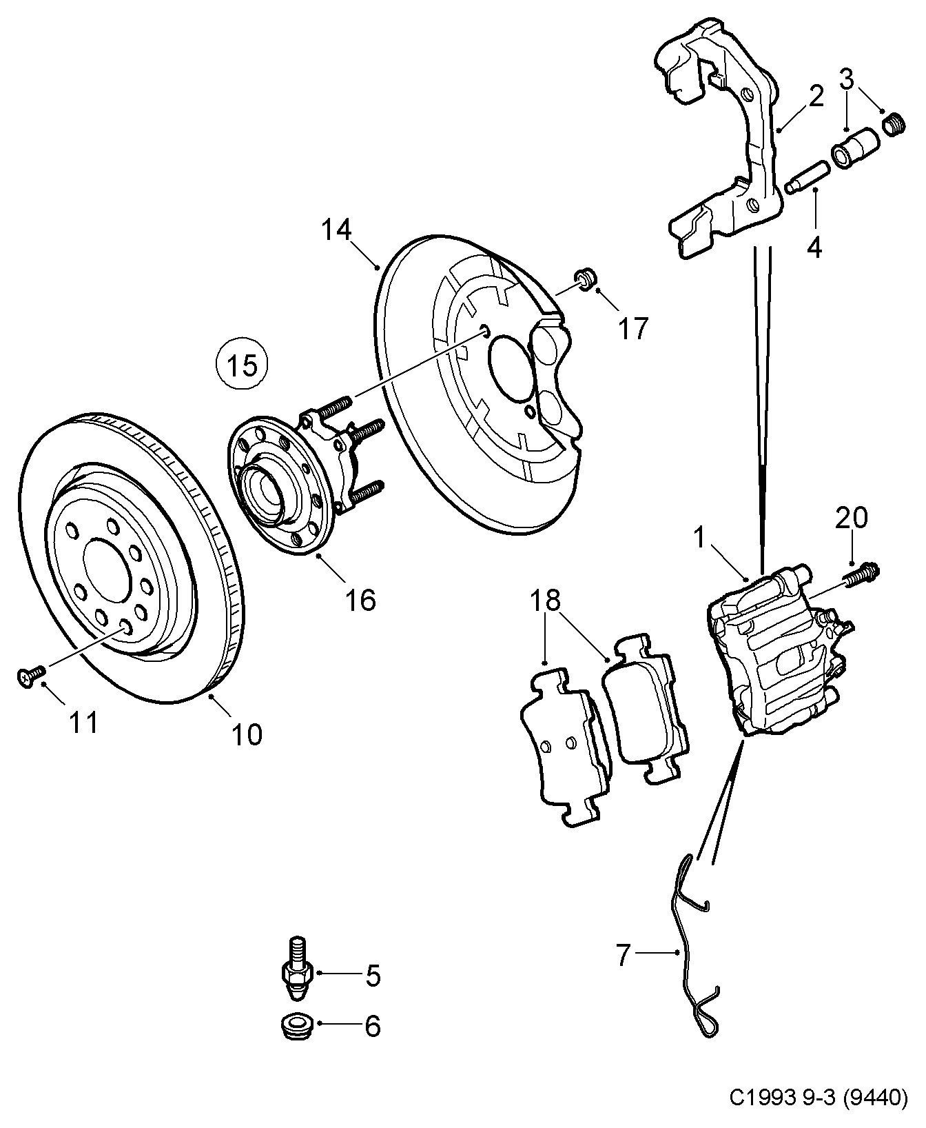 Opel 93183140 - Stabdžių trinkelių rinkinys, diskinis stabdys fastparts.lt